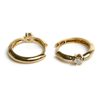 K18YG イエローゴールド ダイヤ ピアス ダイヤモンド0.1ct/0.1ct 2.4g レディース【中古】