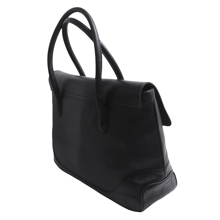 PELLE MORBIDA ペッレモルビダ メイデンヴォヤージュ フラップ トートバッグ ブラック PMO-SOMB055AELE フラップビジネス メンズ【中古】【極美品】