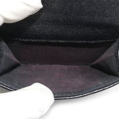 CHANEL シャネル マトラッセ クラシック スモールフラップ ウォレット 三つ折り財布 ブラック AP0230 レディース【中古】