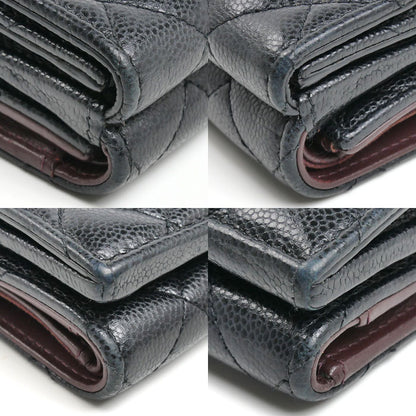 CHANEL シャネル マトラッセ クラシック スモールフラップ ウォレット 三つ折り財布 ブラック AP0230 レディース【中古】