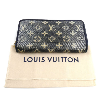 LOUIS VUITTON ルイ・ヴィトン ジッピーウォレット 長財布 ラウンドファスナー モノグラムジャガード シルバー×ネイビー M82468 IC レディース【中古】