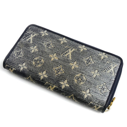 LOUIS VUITTON ルイ・ヴィトン ジッピーウォレット 長財布 ラウンドファスナー モノグラムジャガード シルバー×ネイビー M82468 IC レディース【中古】