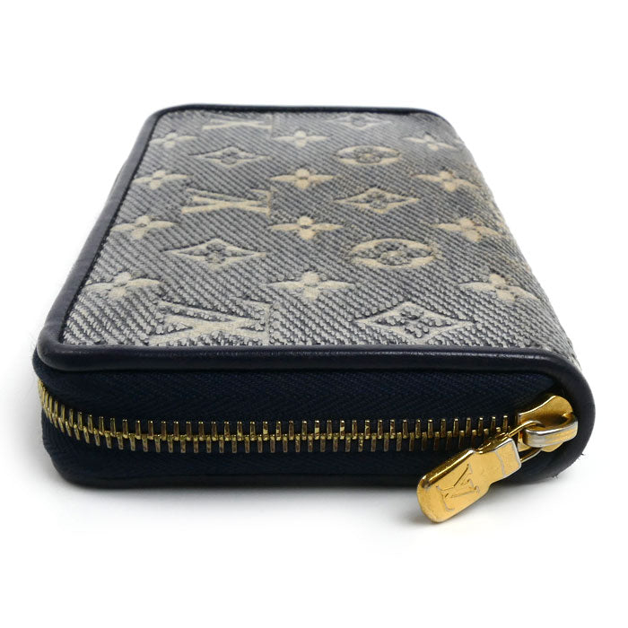 LOUIS VUITTON ルイ・ヴィトン ジッピーウォレット 長財布 ラウンドファスナー モノグラムジャガード シルバー×ネイビー M82468 IC レディース【中古】