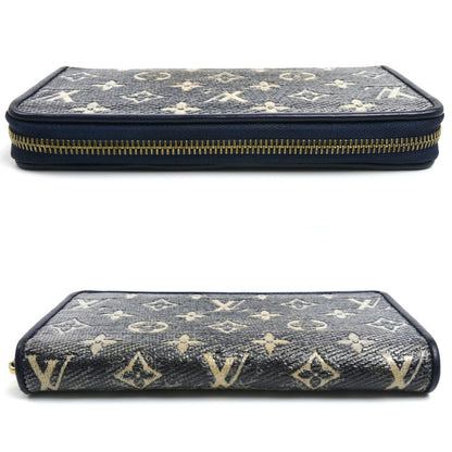 LOUIS VUITTON ルイ・ヴィトン ジッピーウォレット 長財布 ラウンドファスナー モノグラムジャガード シルバー×ネイビー M82468 IC レディース【中古】