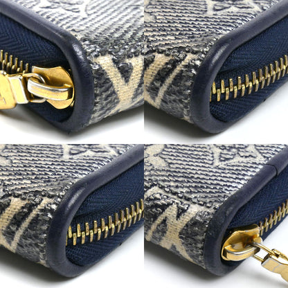 LOUIS VUITTON ルイ・ヴィトン ジッピーウォレット 長財布 ラウンドファスナー モノグラムジャガード シルバー×ネイビー M82468 IC レディース【中古】