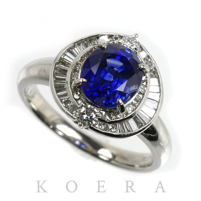 Pt900プラチナ リング・指輪 サファイア1.94ct ダイヤモンド0.45ct 11号 5.9g レディース【中古】