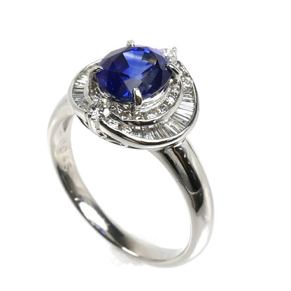Pt900プラチナ リング・指輪 サファイア1.94ct ダイヤモンド0.45ct 11号 5.9g レディース【中古】