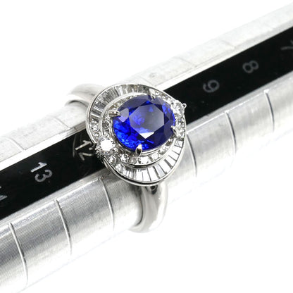 Pt900プラチナ リング・指輪 サファイア1.94ct ダイヤモンド0.45ct 11号 5.9g レディース【中古】