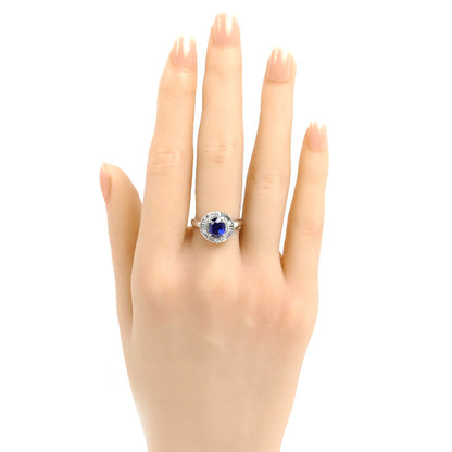 Pt900プラチナ リング・指輪 サファイア1.94ct ダイヤモンド0.45ct 11号 5.9g レディース【中古】