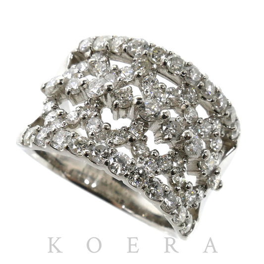 Pt900プラチナ リング・指輪 ダイヤモンド2.00ct 13号 14.2g 幅広 レディース【中古】【美品】