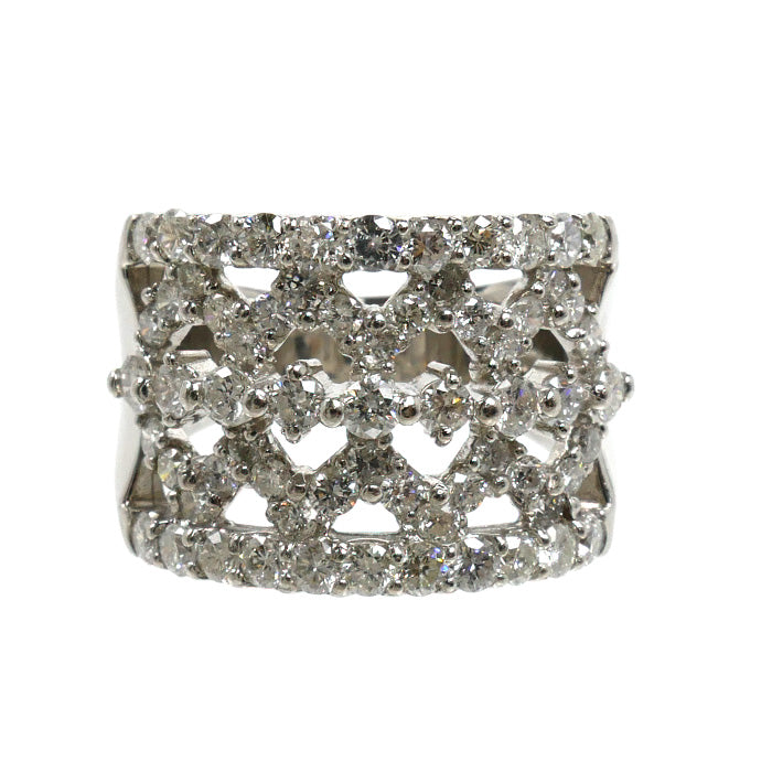 Pt900プラチナ リング・指輪 ダイヤモンド2.00ct 13号 14.2g 幅広 レディース【中古】【美品】