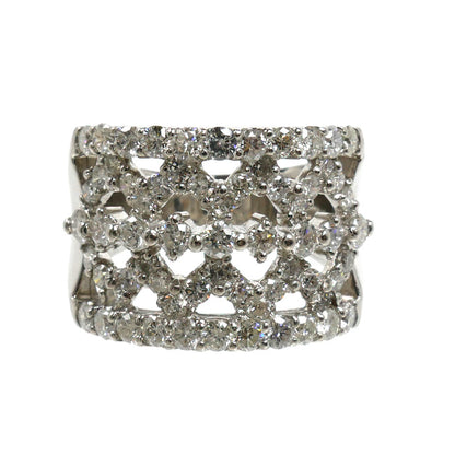 Pt900プラチナ リング・指輪 ダイヤモンド2.00ct 13号 14.2g 幅広 レディース【中古】【美品】