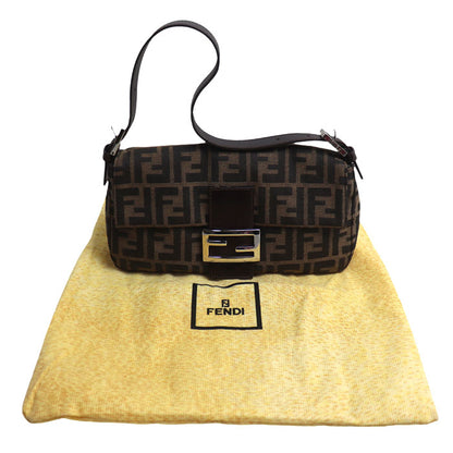 FENDI フェンディ ズッカ バゲット ショルダーバッグ ブラウン 26424 レディース【中古】