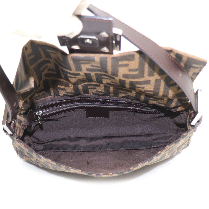 FENDI フェンディ ズッカ バゲット ショルダーバッグ ブラウン 26424 レディース【中古】