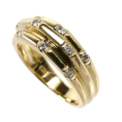 K18YG イエローゴールド リング・指輪 ダイヤモンド0.18ct 7号 5.2g レディース【中古】【美品】