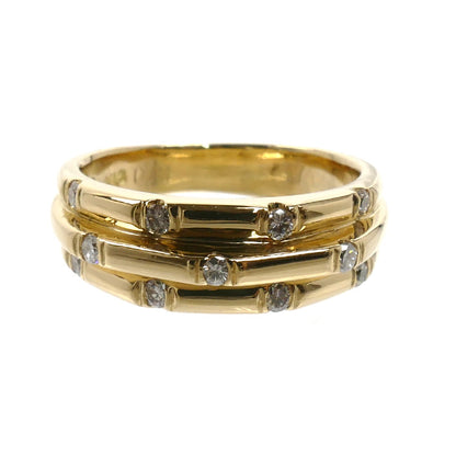 K18YG イエローゴールド リング・指輪 ダイヤモンド0.18ct 7号 5.2g レディース【中古】【美品】