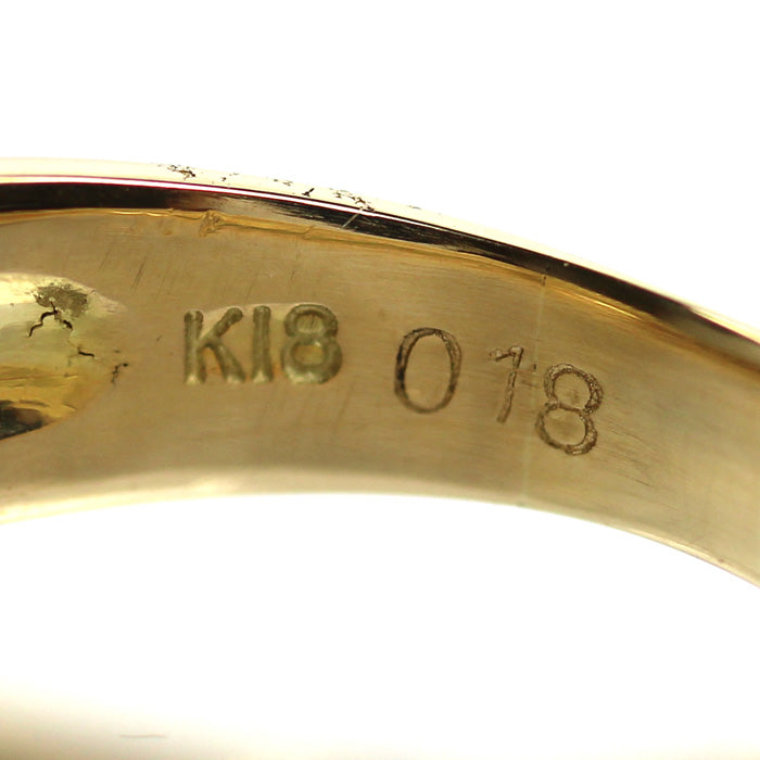 K18YG イエローゴールド リング・指輪 ダイヤモンド0.18ct 7号 5.2g レディース【中古】【美品】