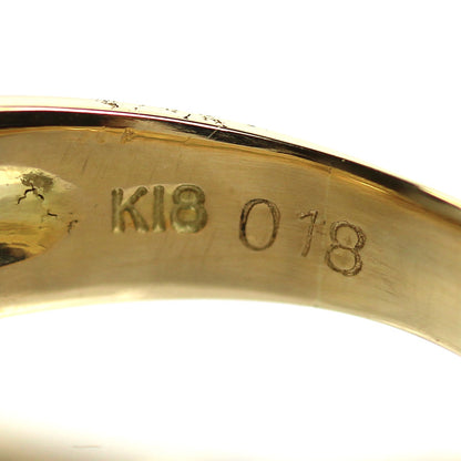 K18YG イエローゴールド リング・指輪 ダイヤモンド0.18ct 7号 5.2g レディース【中古】【美品】