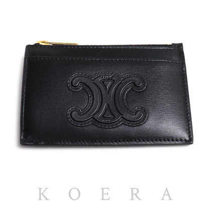 CELINE セリーヌ キュイル トリオンフ フラグメントケース カードケース ブラック 10K583EMH.38NO レディース【中古】【美品】