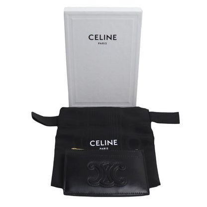 CELINE セリーヌ キュイル トリオンフ フラグメントケース カードケース ブラック 10K583EMH.38NO レディース【中古】【美品】