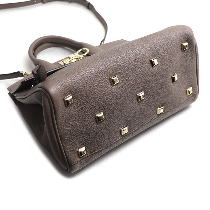 Salvatore Ferragamo サルヴァトーレフェラガモ スタジオ スモール 2Wayショルダーバッグ グレージュ FZ-21 H159 レディース【中古】