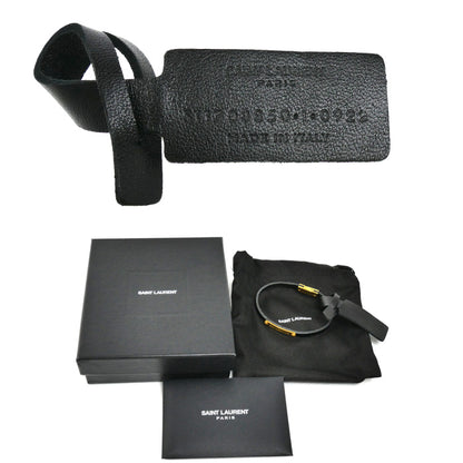 SAINT LAURENT サンローラン カーフスキン メタル IDプレート ブレスレット 708850 0IH1J 1000/5061480IH1J1000 ユニセックス【中古】