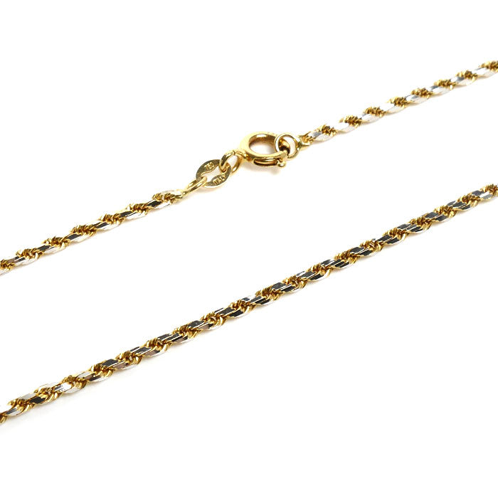 K18YG イエローゴールド ネックレス スクリュー 7.8g 44cm コンビカラー ユニセックス【中古】