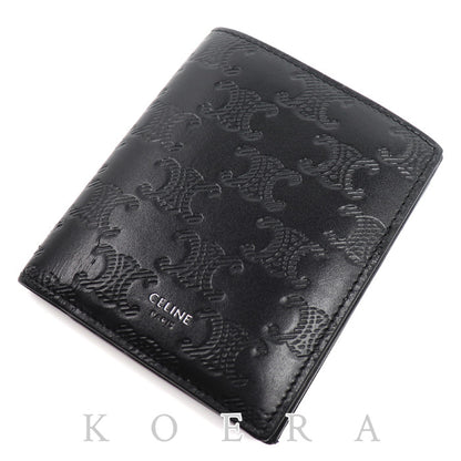CELINE セリーヌ トリオンフ コンパクトウォレット 二つ折り財布 ブラック 10E493FQC.38SI エンボス ユニセックス【中古】