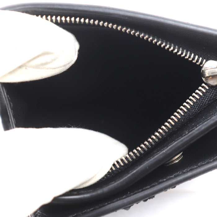 CELINE セリーヌ トリオンフ コンパクトウォレット 二つ折り財布 ブラック 10E493FQC.38SI エンボス ユニセックス【中古】