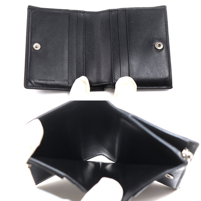 CELINE セリーヌ トリオンフ コンパクトウォレット 二つ折り財布 ブラック 10E493FQC.38SI エンボス ユニセックス【中古】