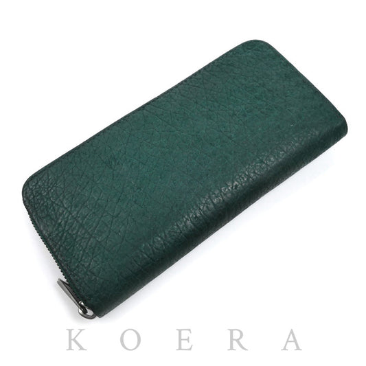 ZOO カバ革 長財布 ラウンドファスナー グリーン ZLW-103 ユニセックス【中古】