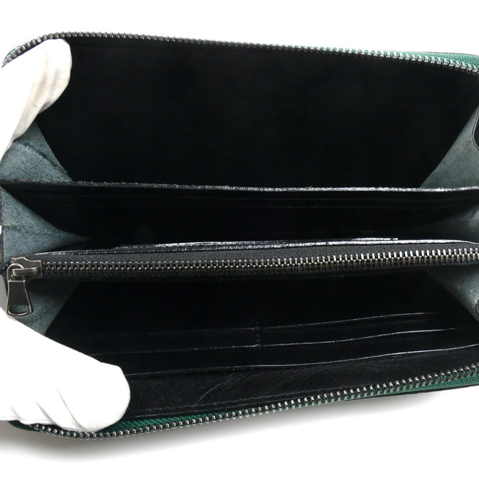 ZOO カバ革 長財布 ラウンドファスナー グリーン ZLW-103 ユニセックス【中古】