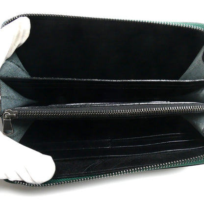 ZOO カバ革 長財布 ラウンドファスナー グリーン ZLW-103 ユニセックス【中古】