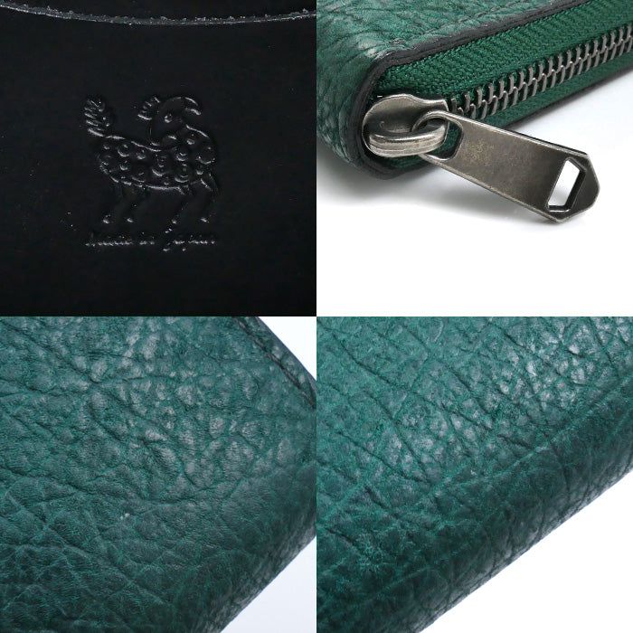 ZOO カバ革 長財布 ラウンドファスナー グリーン ZLW-103 ユニセックス【中古】