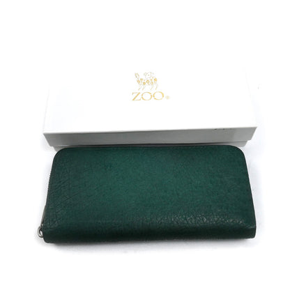 ZOO カバ革 長財布 ラウンドファスナー グリーン ZLW-103 ユニセックス【中古】