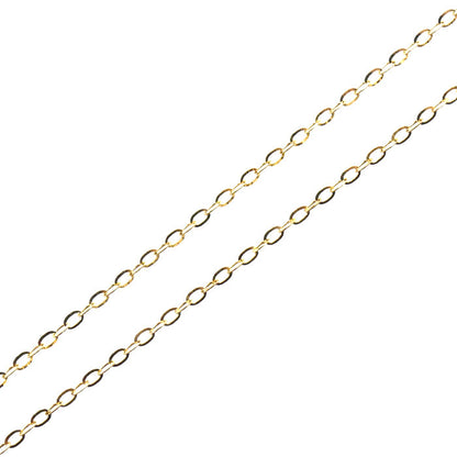 K18YG イエローゴールド ネックレス 小豆 0.7g ～45cm フリーチェーン ユニセックス【中古】