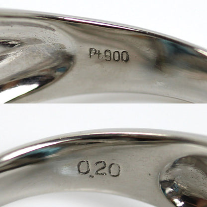 Pt900プラチナ リング・指輪 ブルートパーズ ダイヤモンド0.20ct 12号 7.2g レディース【中古】【美品】