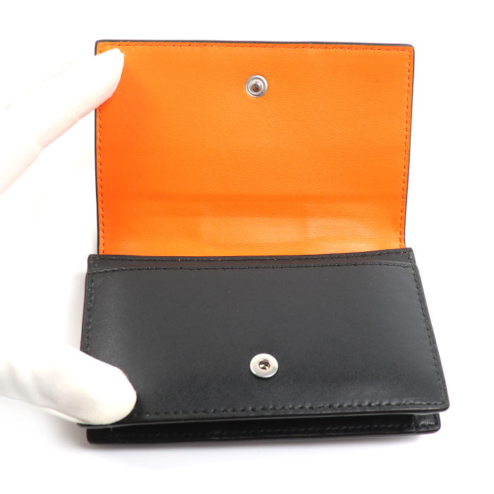 BOTTEGAVENETA ボッテガヴェネタ カセット ビジネス カードケース ダークグリーン/オレンジ 814653 V5FD1 2080 IC メンズ【中古】
