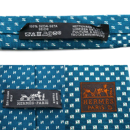 HERMES エルメス H NEDOR TWILLBI ネクタイ グリーン 339352T メンズ【中古】
