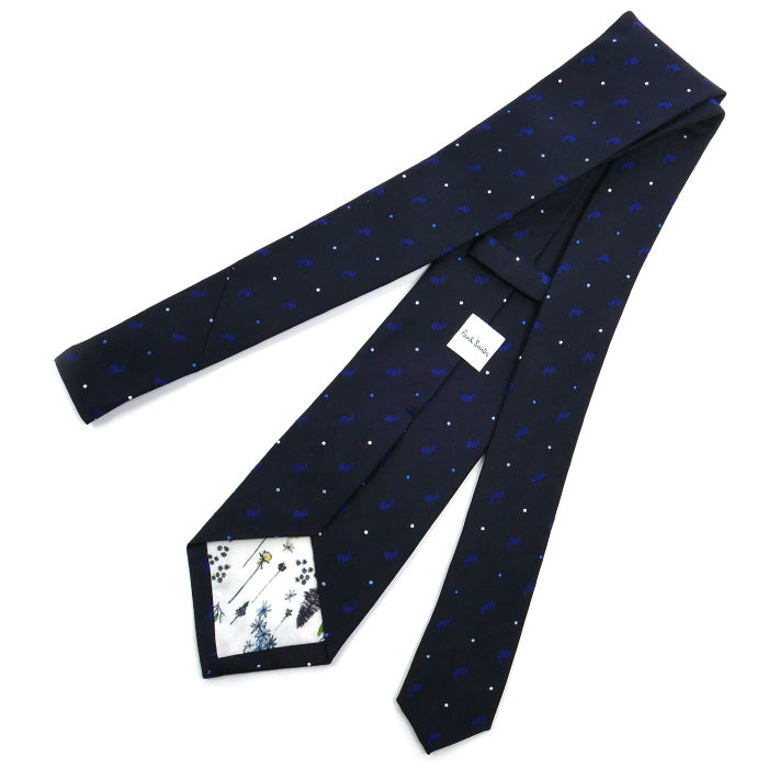 Paul Smith ポール・スミス ドット ウサギ柄 ネクタイ ネイビー 120005 552MJ メンズ【中古】
