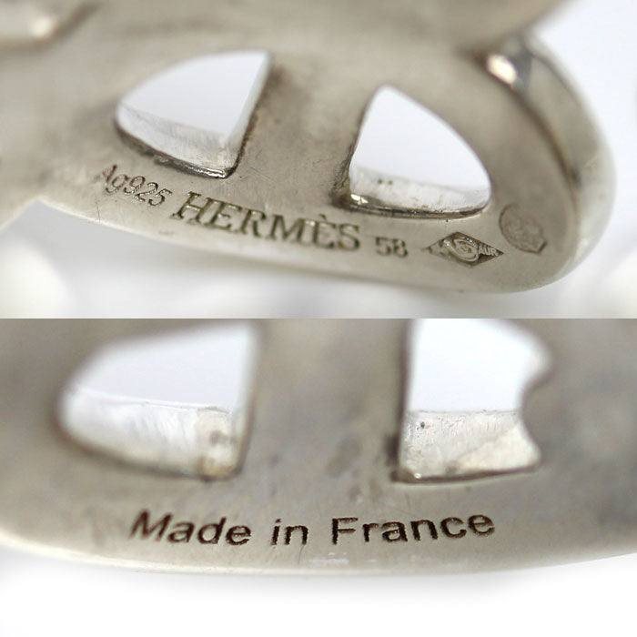 HERMES エルメス シルバー925 シェーヌダンクル アンシェネGM リング・指輪 H109506B 00058 18号 58 14.9g メンズ【中古】