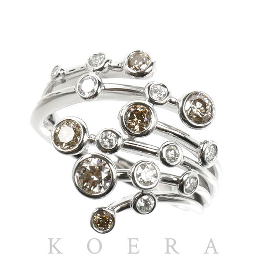 カシケイ K18WG ホワイトゴールド ベゼル リング・指輪 ダイヤモンド0.50ct/0.23ct 12号 6.3g レディース【中古】【美品】