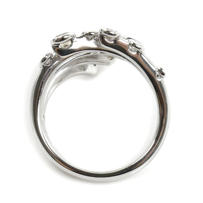 カシケイ K18WG ホワイトゴールド ベゼル リング・指輪 ダイヤモンド0.50ct/0.23ct 12号 6.3g レディース【中古】【美品】