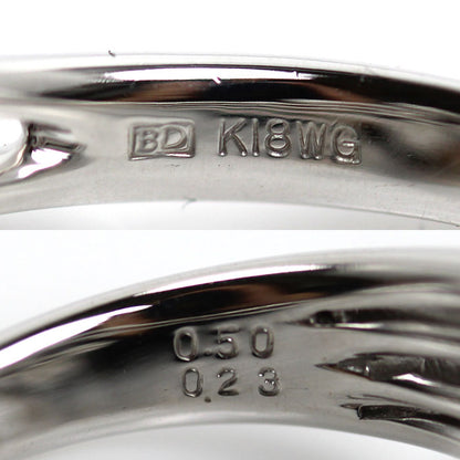 カシケイ K18WG ホワイトゴールド ベゼル リング・指輪 ダイヤモンド0.50ct/0.23ct 12号 6.3g レディース【中古】【美品】