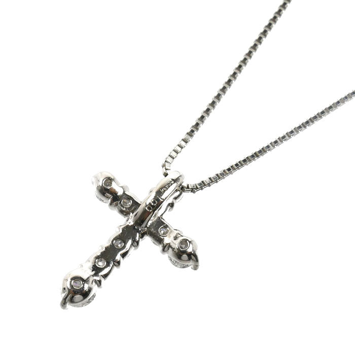 Pt900/850 クロス ネックレス ベネチアン ダイヤモンド1.00ct 6.2g 40cm レディース【中古】