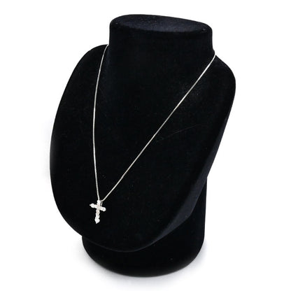 Pt900/850 クロス ネックレス ベネチアン ダイヤモンド1.00ct 6.2g 40cm レディース【中古】
