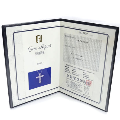 Pt900/850 クロス ネックレス ベネチアン ダイヤモンド1.00ct 6.2g 40cm レディース【中古】