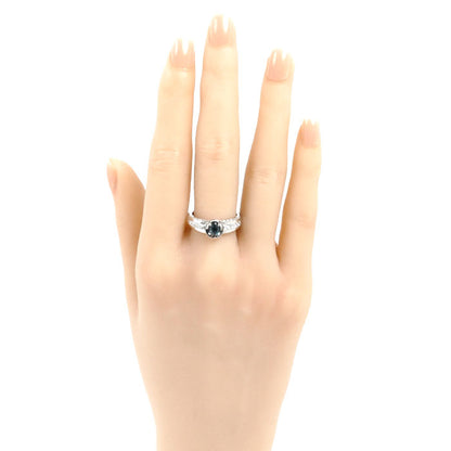 Pt900プラチナ リング・指輪 アレキサンドライト0.48ct ダイヤモンド0.35ct 14号 6.9g レディース【中古】