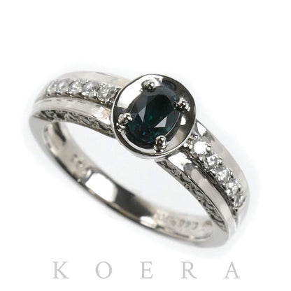 Pt900プラチナ リング・指輪 アレキサンドライト0.48ct ダイヤモンド0.35ct 14号 6.9g レディース【中古】