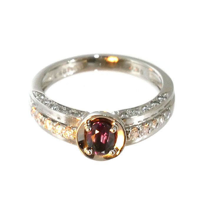 Pt900プラチナ リング・指輪 アレキサンドライト0.48ct ダイヤモンド0.35ct 14号 6.9g レディース【中古】